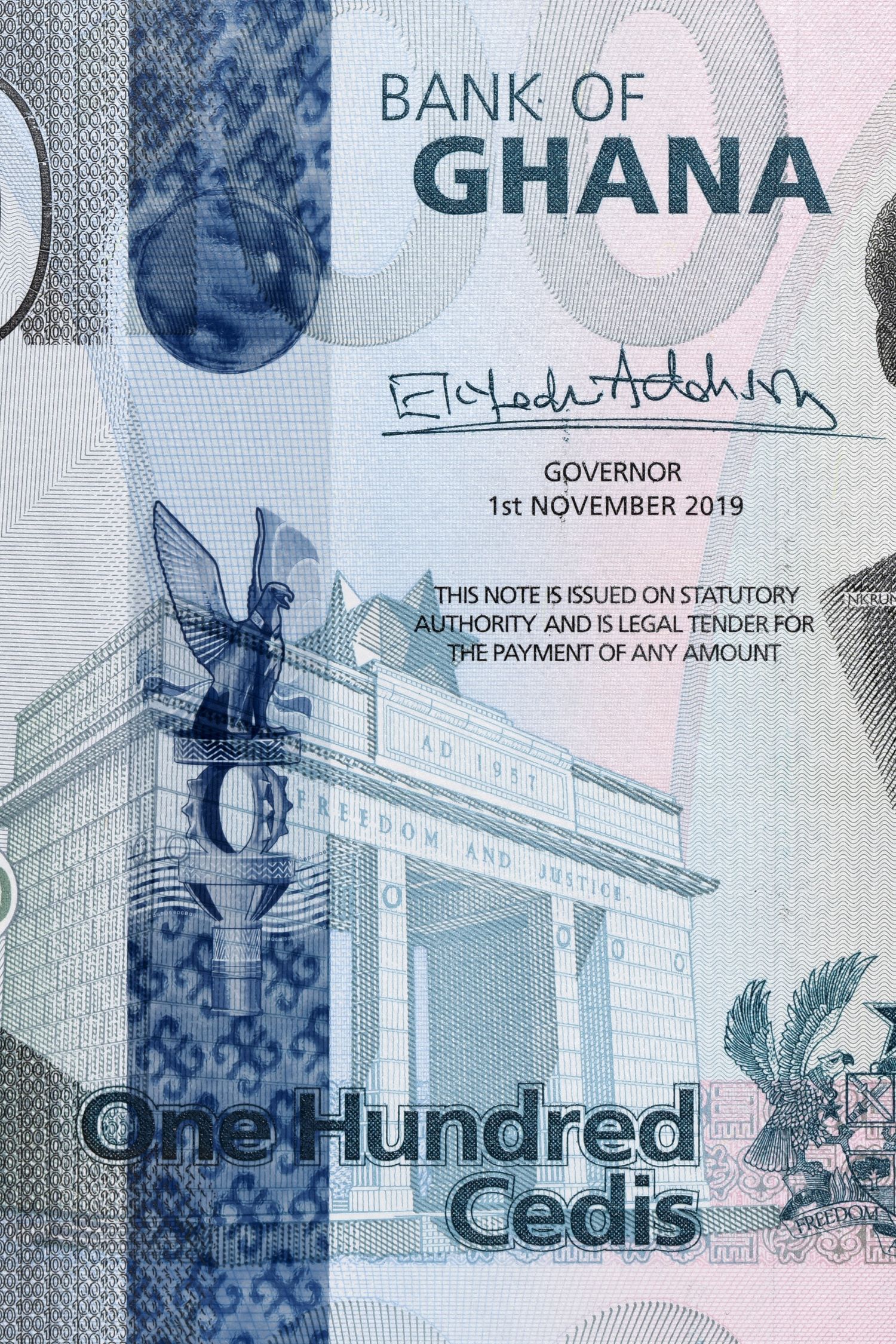 Close up of the MOTION SURFACE thread in the new 100 Cedi